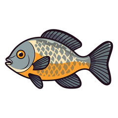 Sticker - Aquatic Masterpiece: African Cichlid Fish Art Illustration