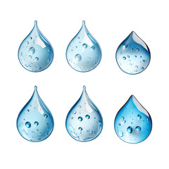 Poster - Water droplets isolated on white created with Generative AI