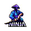 Ninja transparent background logo PNG design  