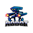 Robot transparent background logo PNG design  