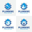 plumbing logo design collection vector icon symbol for company