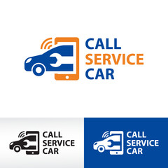 Wall Mural - call auto car service repair logo design vector icon symbol