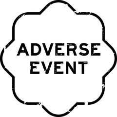 Poster - Grunge black adverse event word round seal stamp on white background