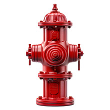 Red Fire Hydrant Object On Isolated Transparent Background