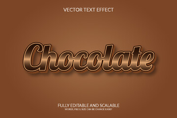 Wall Mural - Chocolate 3D Vector Eps Editable Text Effect Template Design