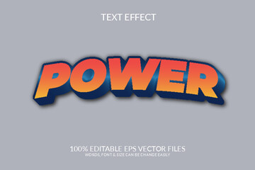 Wall Mural - Power 3D Vector Eps Editable Text Effect Template Design