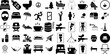 Massive Set Of Rest Icons Pack Hand-Drawn Linear Vector Web Icon Hours, Alcohol, Drinking, Rest Glyphs Isolated On Transparent Background
