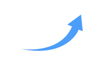 blue curved graph with arrow png file type