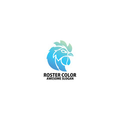 Wall Mural - rooster head logo design gradient color