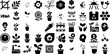 Massive Set Of Plant Icons Set Black Simple Web Icon Contamination, Global, Sweet, Set Buttons Vector Illustration