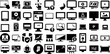 Big Collection Of Screen Icons Bundle Solid Drawing Pictogram Thin, Icon, Tablet, Full Elements Isolated On White Background