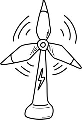 Sticker - hand drawn windmill