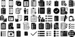 Big Collection Of Checklist Icons Collection Hand-Drawn Isolated Simple Elements Team, Symbol, Icon, Mark Buttons For Apps And Websites