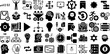 Huge Set Of Process Icons Pack Black Infographic Silhouette Algorithm, Team, Icon, Optimization Logotype Isolated On White Background