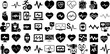 Mega Set Of Pulse Icons Pack Isolated Drawing Web Icon Nubes, Hospital, Icon, Cardiac Doodles For Computer And Mobile