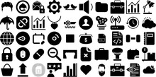 Mega Collection Of Icon Icons Pack Hand-Drawn Solid Design Glyphs Biker, Patio, Tool, Engineering Signs Isolated On Transparent Background