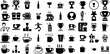 © roberta - Big Set Of Cup Icons Pack Isolated Simple Silhouette Measurement, Tool, Victory, Icon Pictograph For Computer And Mobile