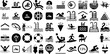 Huge Collection Of Pool Icons Pack Black Infographic Symbol Icon, Summer, Symbol, Glyphs Pictograms Isolated On White