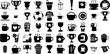 Huge Collection Of Cup Icons Bundle Flat Concept Silhouette Victory, Icon, Tool, Measurement Elements For Apps And Websites