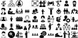 Mega Collection Of People Icons Pack Hand-Drawn Isolated Design Signs Counseling, Profile, Silhouette, People Symbol Isolated On White Background