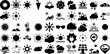 Huge Collection Of Sun Icons Pack Black Drawing Glyphs Sweet, Hand-Drawn, Set, Mark Illustration Vector Illustration