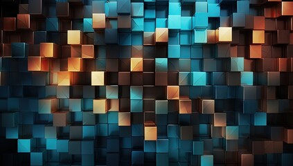 Wall Mural - geometric geometric shape of cubes with colors Generative Ai
