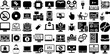 © roberta - Massive Set Of Computer Icons Pack Hand-Drawn Isolated Cartoon Web Icon Set, Shopping, Pointer, Silhouette Signs For Computer And Mobile