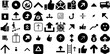 Mega Set Of Up Icons Set Flat Infographic Elements Symbol, Yes, Finance, Icon Silhouettes Isolated On White Background