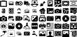 Massive Set Of Picture Icons Set Hand-Drawn Black Vector Web Icon Photo Camera, Music, Symbol, Icon Symbol Vector Illustration