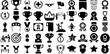 © roberta - Massive Set Of Achievement Icons Collection Hand-Drawn Black Vector Pictograms Delegation, Best, Badge, Icon Silhouette For Apps And Websites