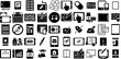 Huge Set Of Tablet Icons Set Black Vector Silhouettes Pill, Box, Icon, Personal Computer Pictogram For Apps And Websites