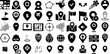 Huge Collection Of Location Icons Collection Flat Modern Web Icon Geolocation, Orientation, Navigator, Pointer Doodles Isolated On White Background