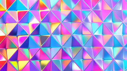 Poster - Holographic triangle pattern. Generative Ai