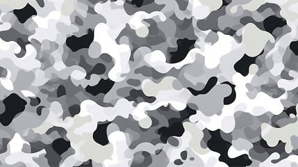 Poster - Seamless Rough Textured Military, Hunting, or Paintball Camouflage Pattern in Dark Black. Generative Ai