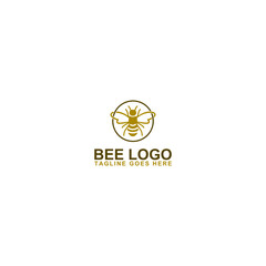 Poster - Honey Bee logo design template isolated on white background