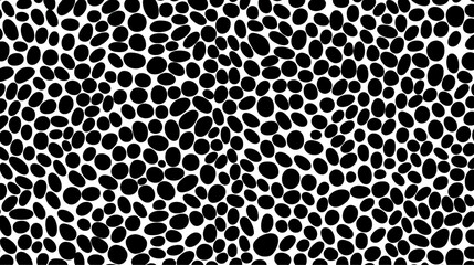 Wall Mural - Seamless hand drawn small dense polkadot animal spots pattern in white. Generative Ai
