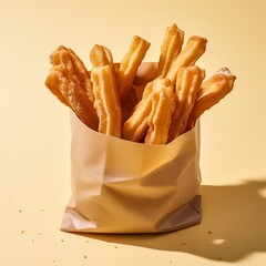 Spanish Churros in Paper Bag Generative AI