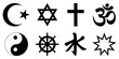 © WorldArt - Set of world religion symbols. Vector illustration