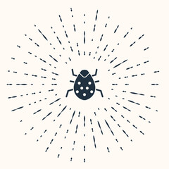 Sticker - Grey System bug concept icon isolated on beige background. Code bug concept. Bug in the system. Bug searching. Abstract circle random dots. Vector