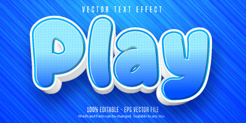 Wall Mural - Play text, cartoon style editable text effect