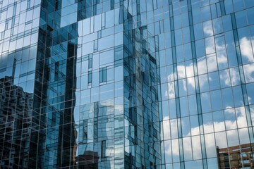 Wall Mural - reflecting, building in the city, CGI Image of Lightning Striking the Middle of an Asphalt Street Amidst Stormy Weather, Intense and Dynamic Landscape