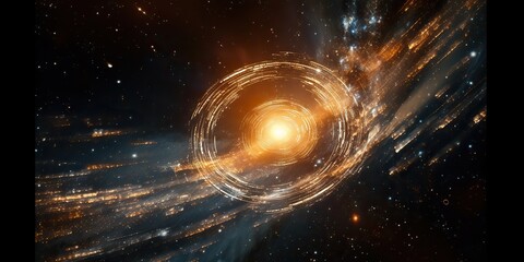 Wall Mural - ai generated. ai generative. space galaxy universe wormhole. black time tunnel teleport outer dark c