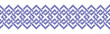 Embroidered cross-stitch geometric weaving seamless border pattern