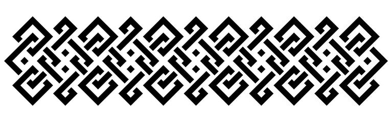Geometric interlaced black squares border