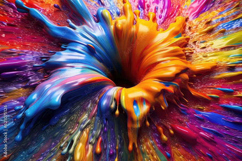 High-resolution desktop wallpaper featuring a vibrant paint splash ...