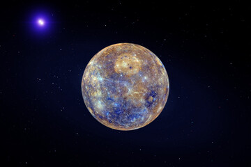 Wall Mural - mercury. planet of the solar system. the elements of this image furnished by nasa.