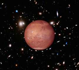 Wall Mural - mars and free space. the elements of this image furnished by nasa.
