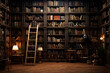 © Artsiom P - Home, old library. Generative AI