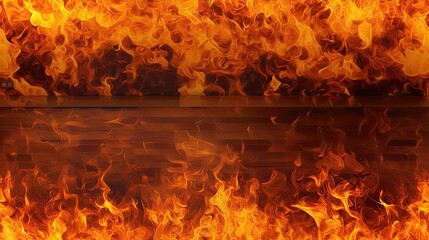 Wall Mural - Image of a realistic solid flame burning. Fire background.