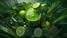 Nutritious Green Juice. Made Using Generative AI Tools